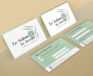 Mockup de cartes de fidelité du Salon by Bertille - Sarah La Selva
