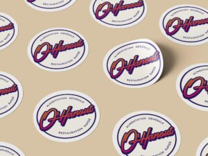 Mockup de stickers avec logo de l'épicerie alimentation O'Hanout - Sarah La Selva