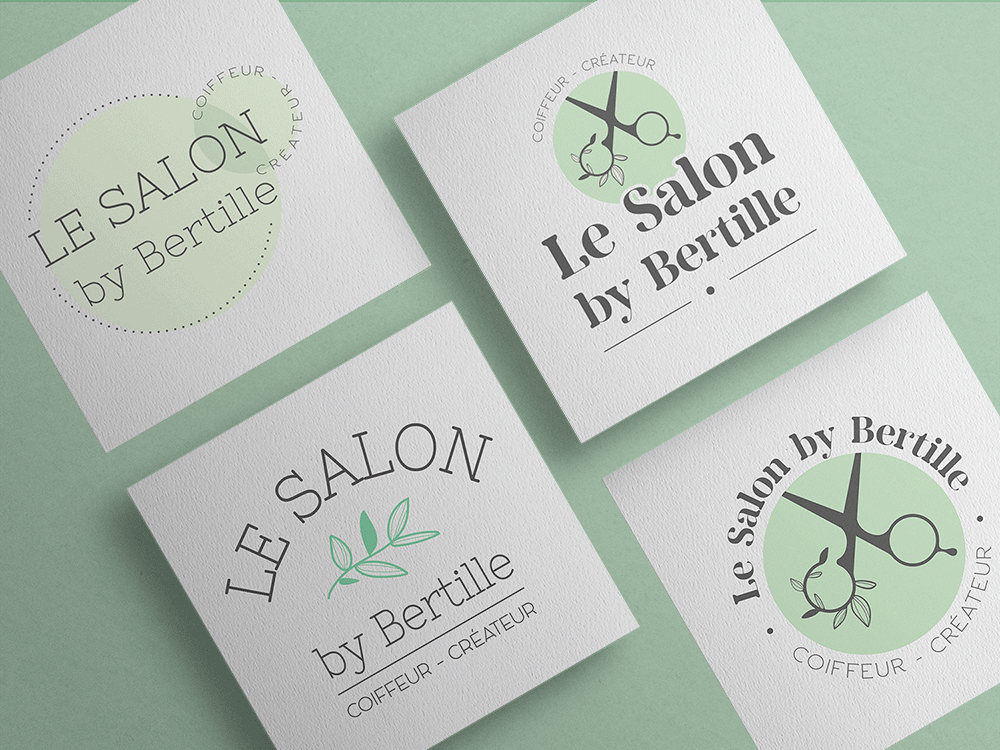 Mockup animé de proposition de logos pour le Salon by Bertille - Sarah La Selva