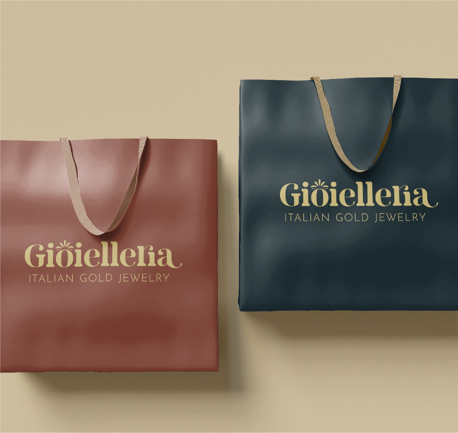 Mockup - Sacs imprimés avec logo de marque Gioielleria - Sarah La Selva