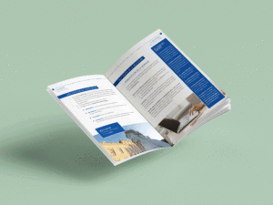 Mockup animé d'une brochure d'information du Centre Européen des Consommateurs - Sarah La Selva