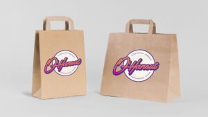 Sacs en papiers avec logo de l'épicerie O'Hanout - Sarah La Selva