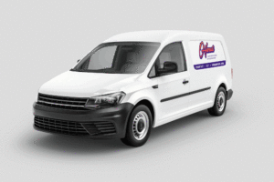 Mockup animé d'un véhicule utilitaire marqué du logo de l'épicerie O'Hanout - Sarah La Selva